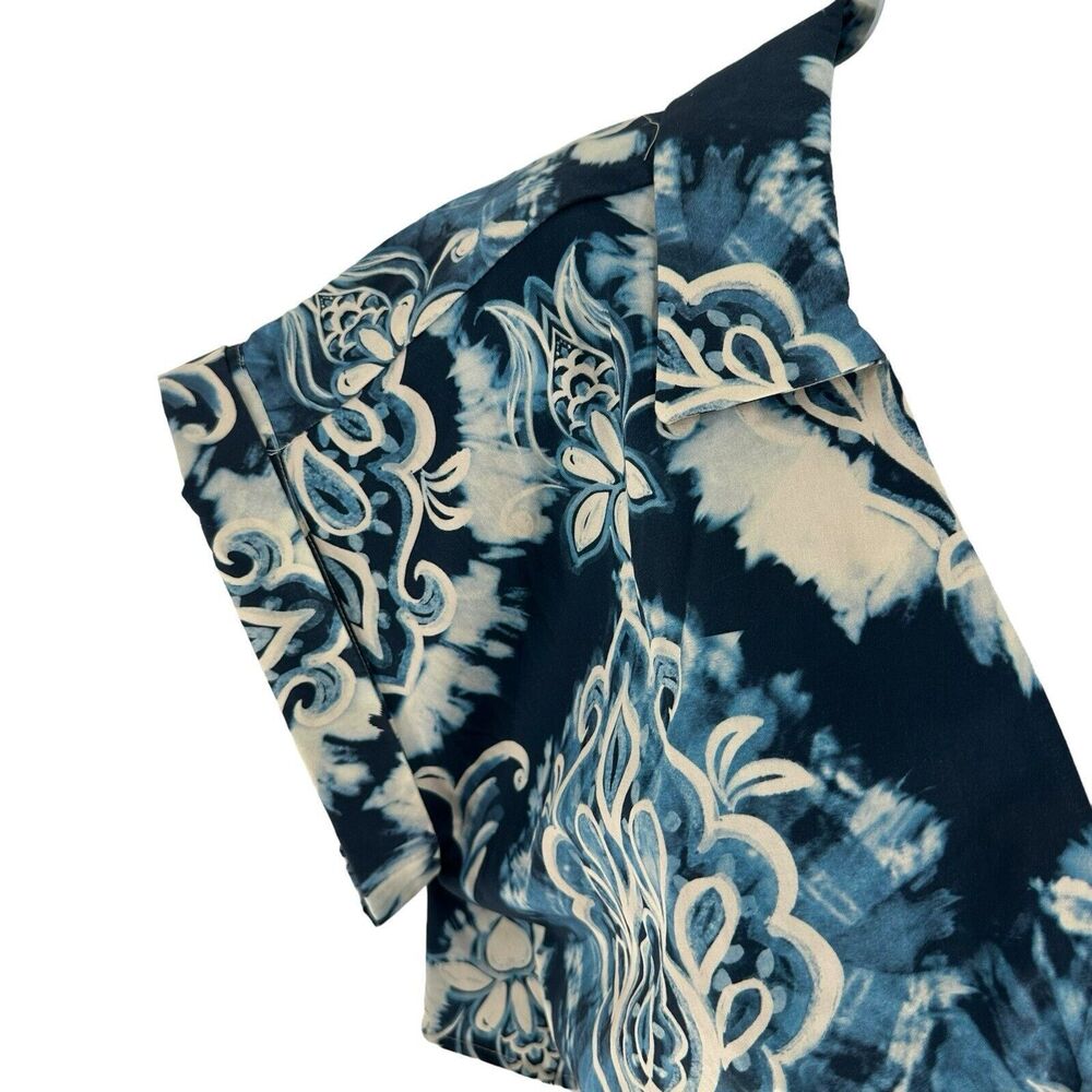 Zara Dress Women Small Blue Printed Mini Cut Out Back Resort Vacation Tribal NEW - Picture 9 of 16